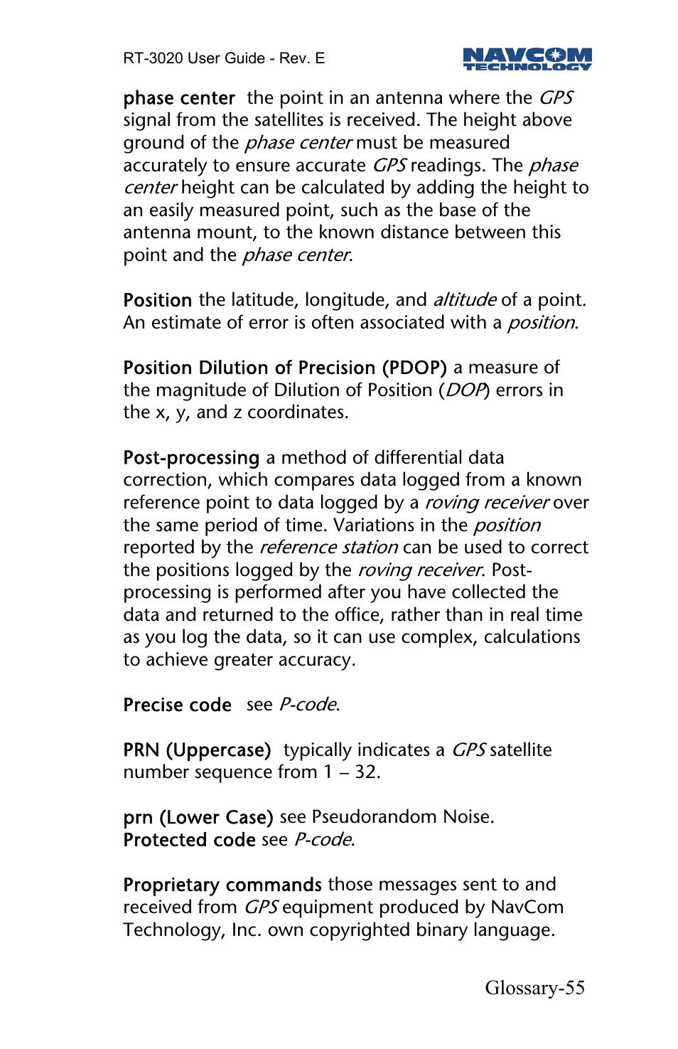 NavCom RT-3020 Rev.D User Manual | Page 57 / 61