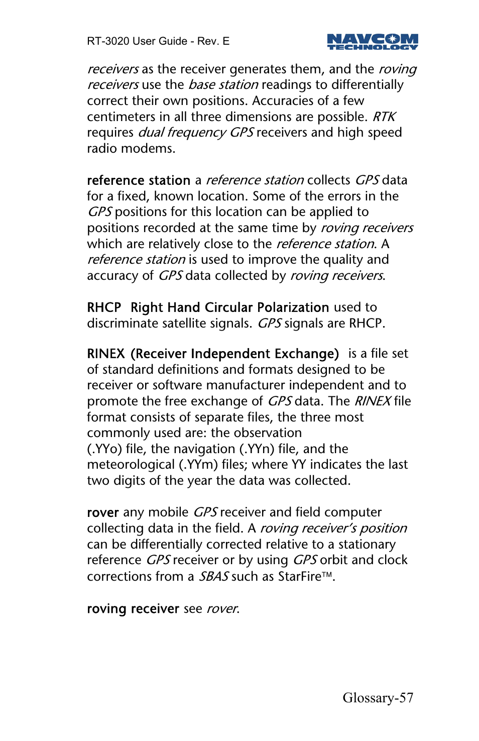 NavCom RT-3020 Rev.D User Manual | Page 59 / 61