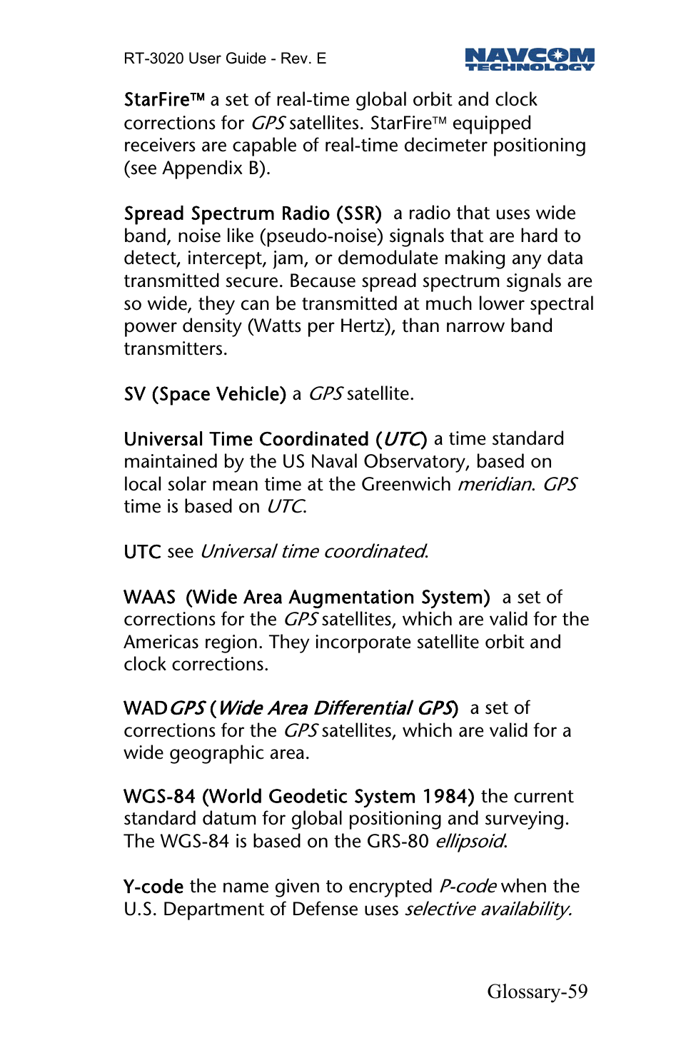 NavCom RT-3020 Rev.D User Manual | Page 61 / 61