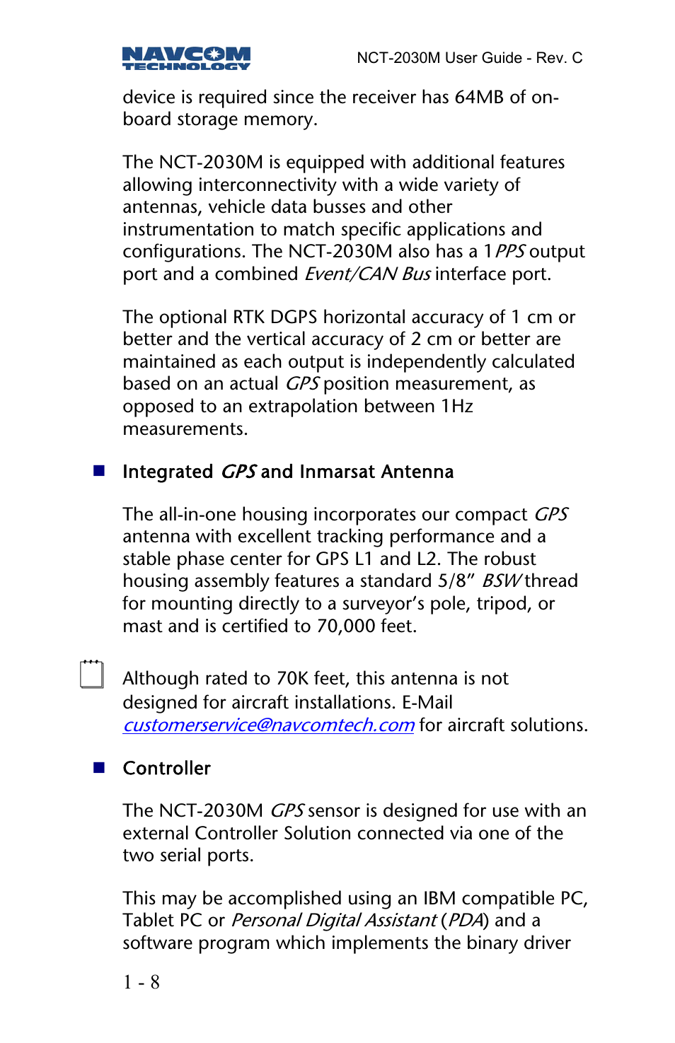 NavCom NCT-2030M Rev.C User Manual | Page 10 / 57