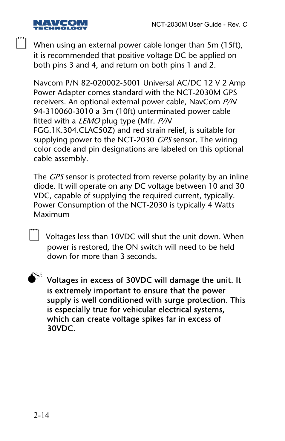 NavCom NCT-2030M Rev.C User Manual | Page 16 / 57