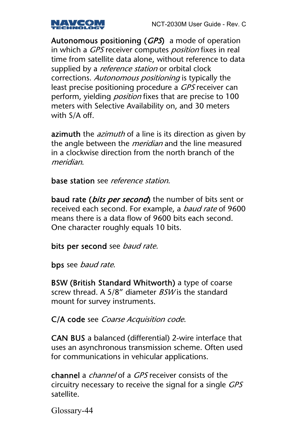 NavCom NCT-2030M Rev.C User Manual | Page 46 / 57
