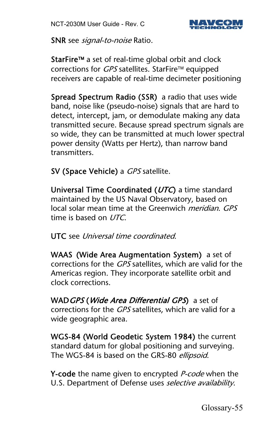 NavCom NCT-2030M Rev.C User Manual | Page 57 / 57