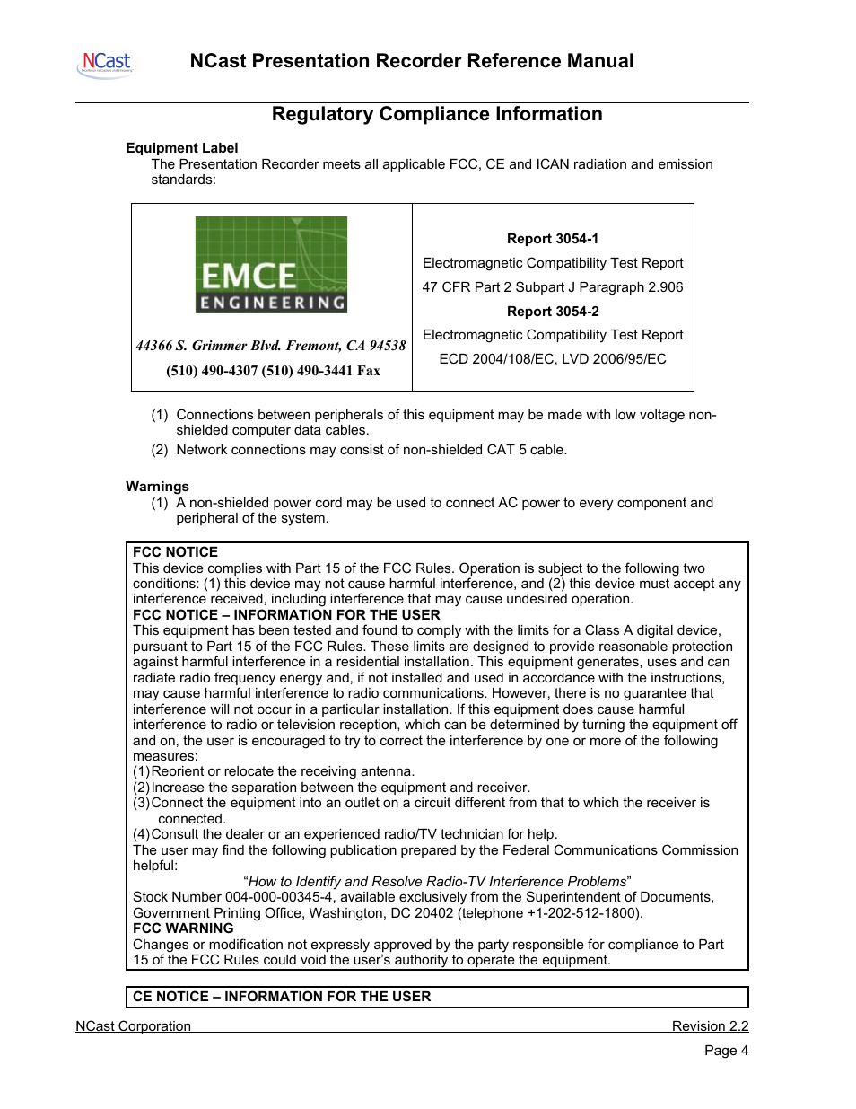 NCast PR-HD User Manual | Page 4 / 113