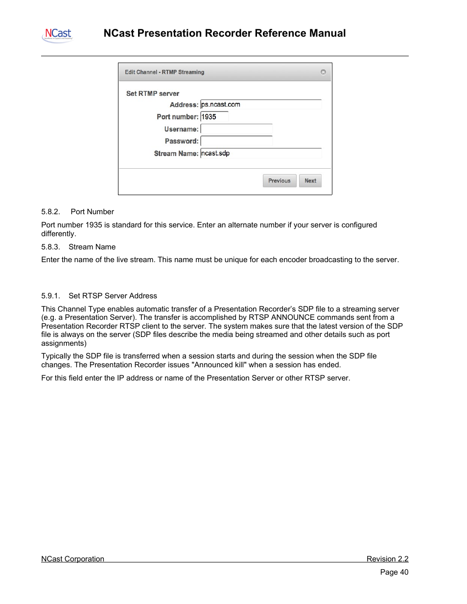 Edit channel – automatic unicast, Ncast presentation recorder reference manual | NCast PR-HD User Manual | Page 40 / 113