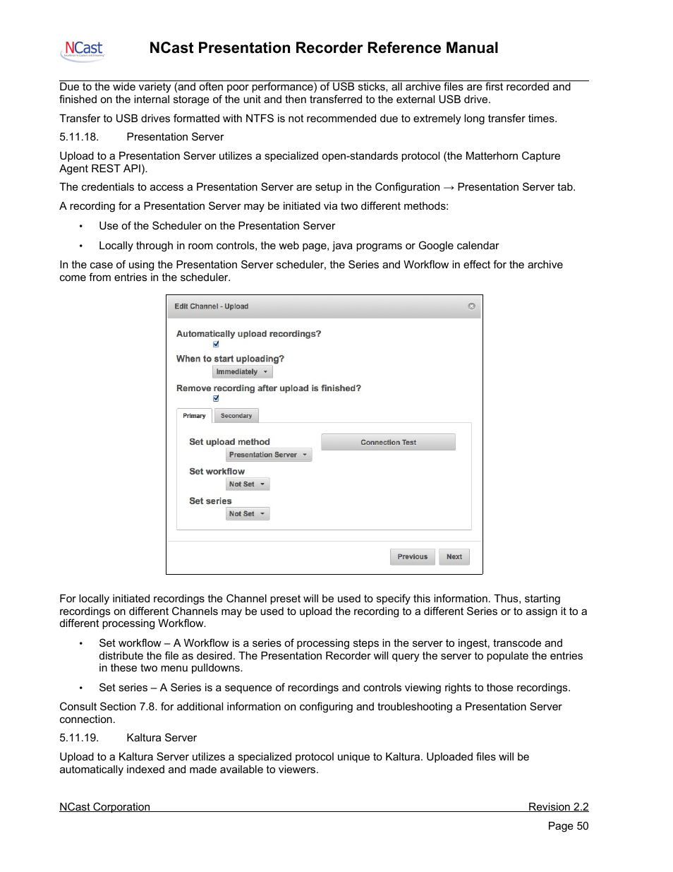 Ncast presentation recorder reference manual | NCast PR-HD User Manual | Page 50 / 113