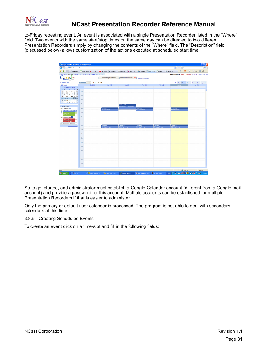 Ncast presentation recorder reference manual | NCast PR720 User Manual | Page 31 / 103