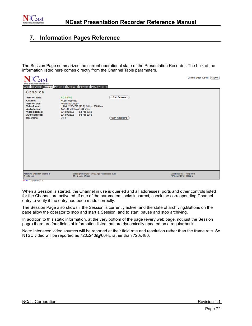 NCast PR720 User Manual | Page 72 / 103