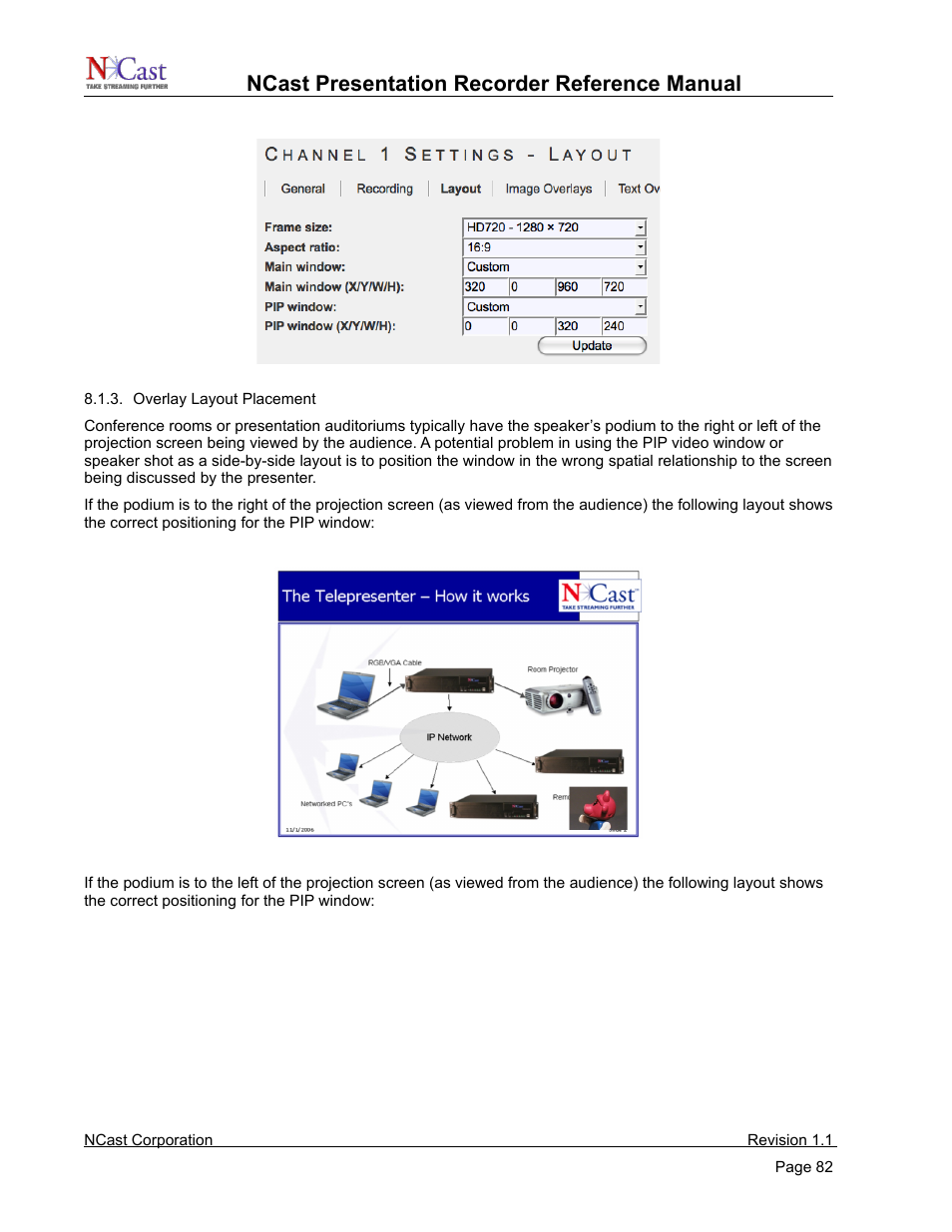 Ncast presentation recorder reference manual | NCast PR720 User Manual | Page 82 / 103