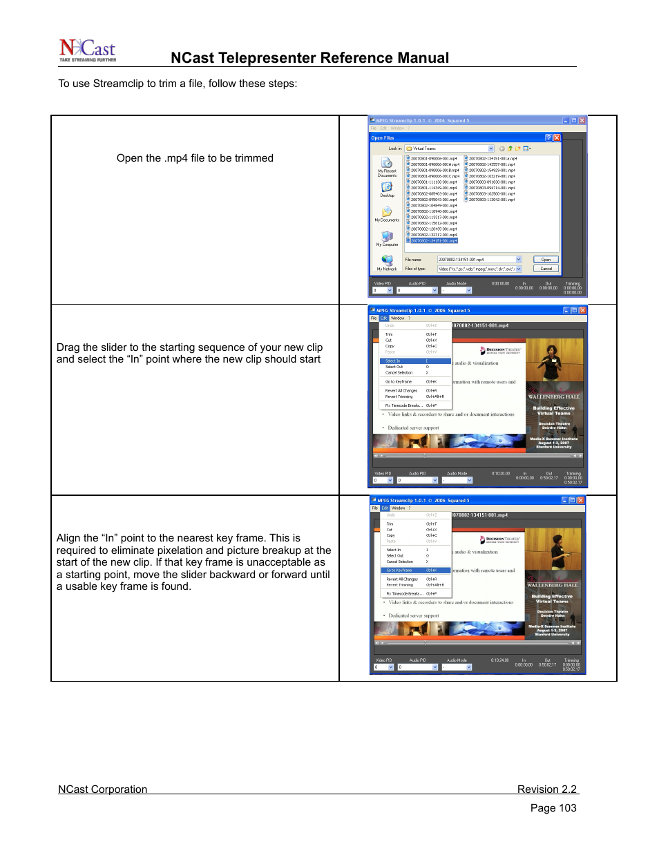 Ncast telepresenter reference manual | NCast Telepresenter M4 User Manual | Page 103 / 107