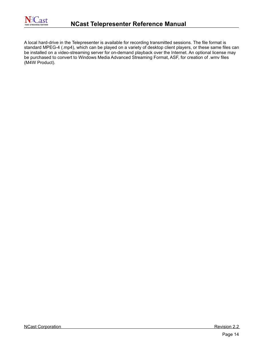 Archive disk, Ncast telepresenter reference manual | NCast Telepresenter M4 User Manual | Page 14 / 107