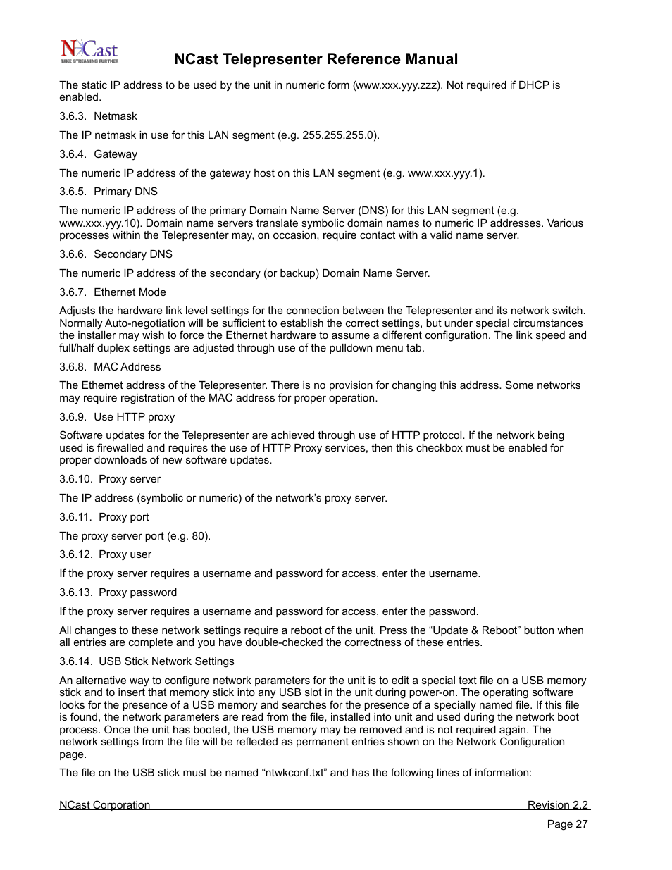 Ncast telepresenter reference manual | NCast Telepresenter M4 User Manual | Page 27 / 107