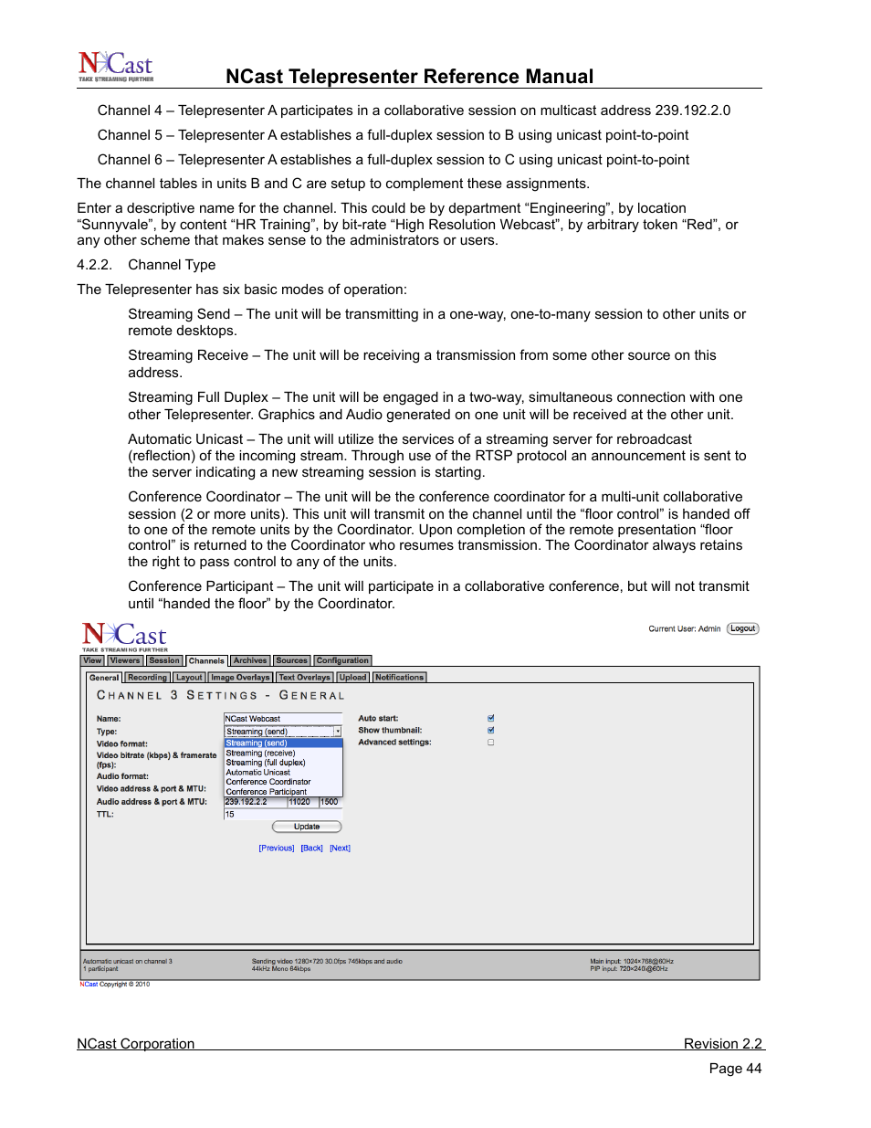 Ncast telepresenter reference manual | NCast Telepresenter M4 User Manual | Page 44 / 107