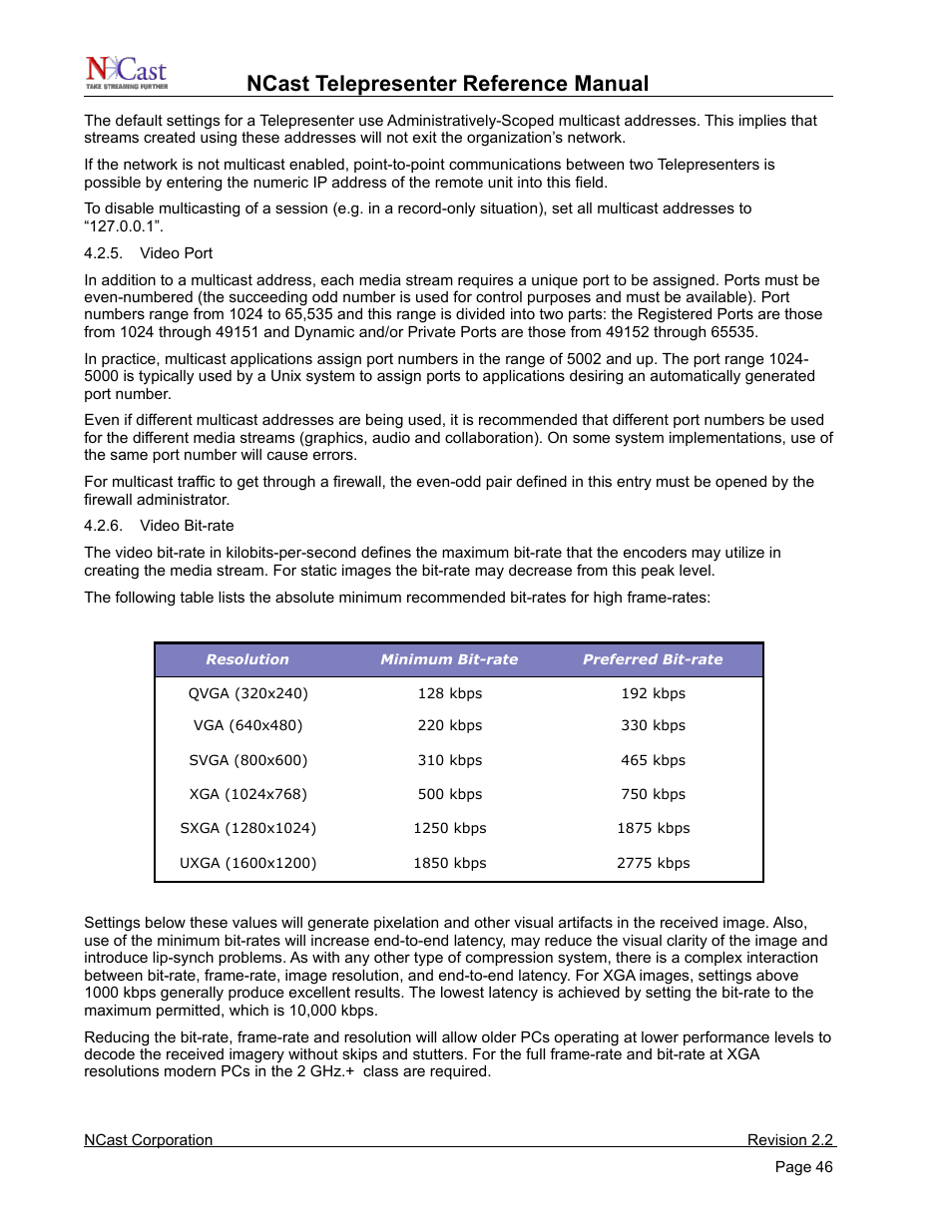 Ncast telepresenter reference manual | NCast Telepresenter M4 User Manual | Page 46 / 107