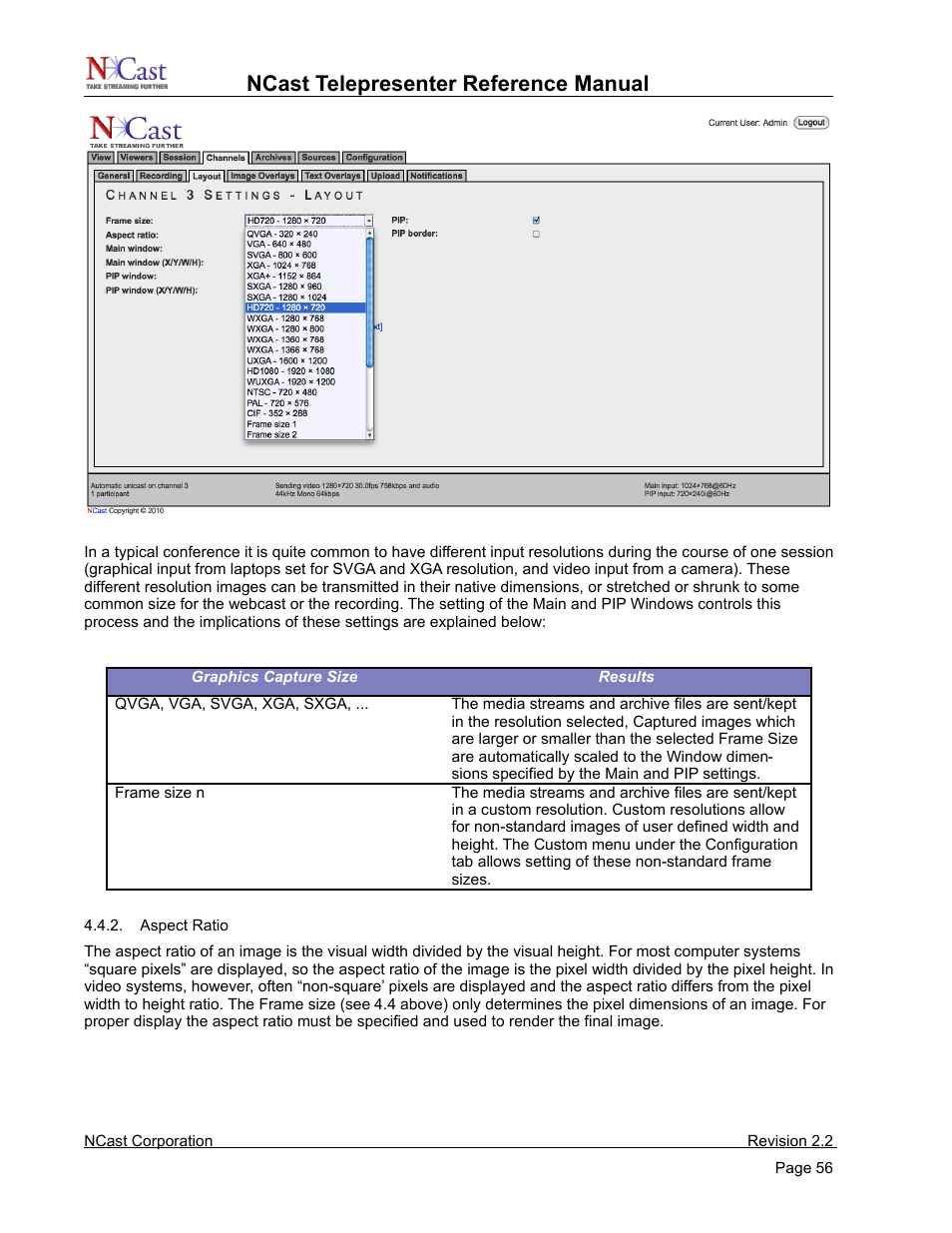 Ncast telepresenter reference manual | NCast Telepresenter M4 User Manual | Page 56 / 107