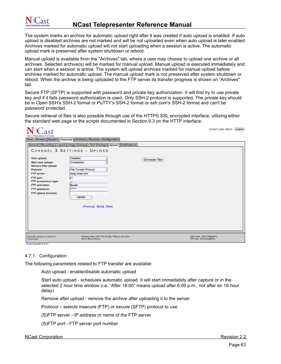 Ncast telepresenter reference manual | NCast Telepresenter M4 User Manual | Page 63 / 107