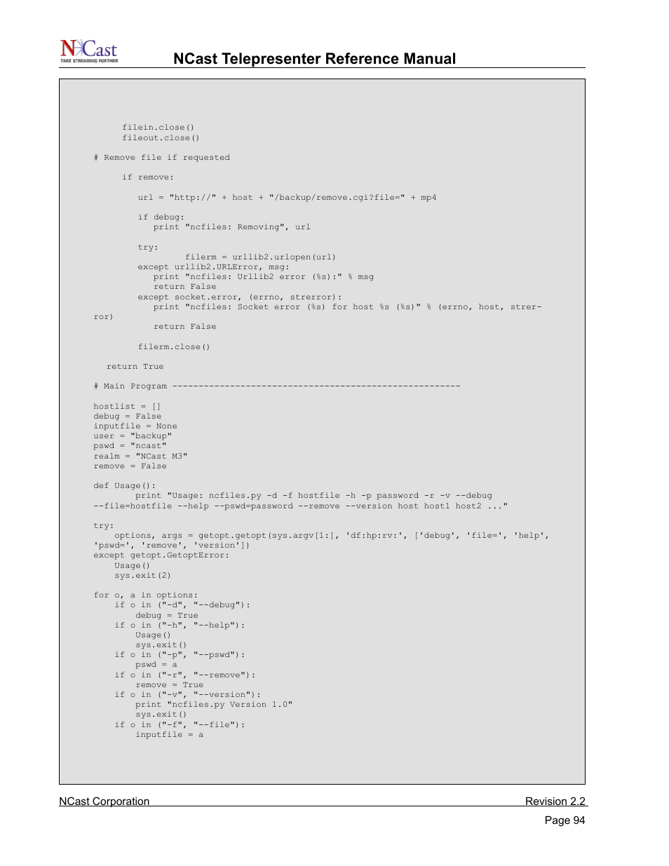Ncast telepresenter reference manual | NCast Telepresenter M4 User Manual | Page 94 / 107
