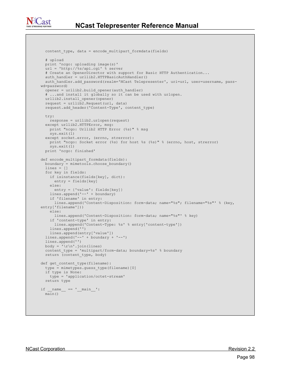 Ncast telepresenter reference manual | NCast Telepresenter M4 User Manual | Page 98 / 107