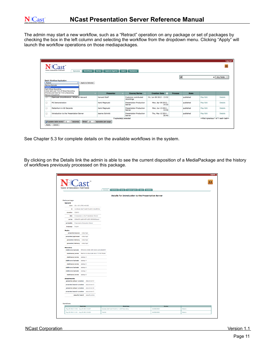 Ncast, Presentation server reference manual | NCast Presentation Server User Manual | Page 11 / 41