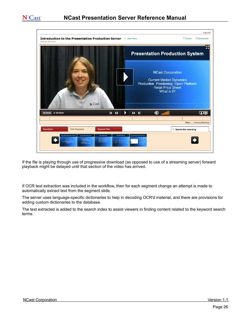 Ncast, Presentation server reference manual | NCast Presentation Server User Manual | Page 26 / 41