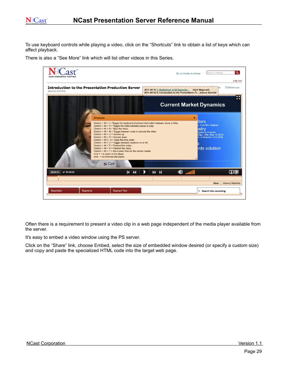 Ncast, Presentation server reference manual | NCast Presentation Server User Manual | Page 29 / 41