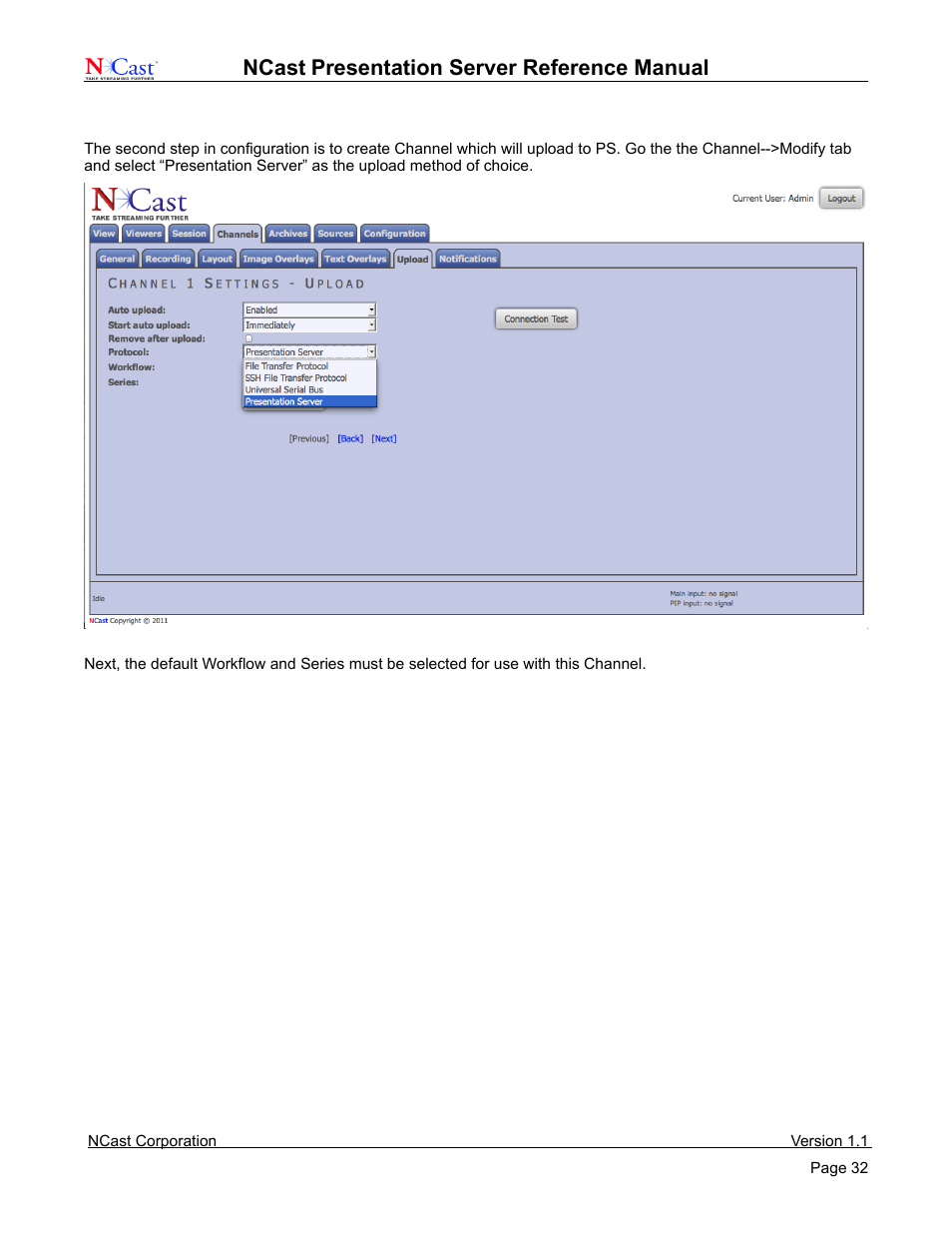 Ncast, Presentation server reference manual | NCast Presentation Server User Manual | Page 32 / 41
