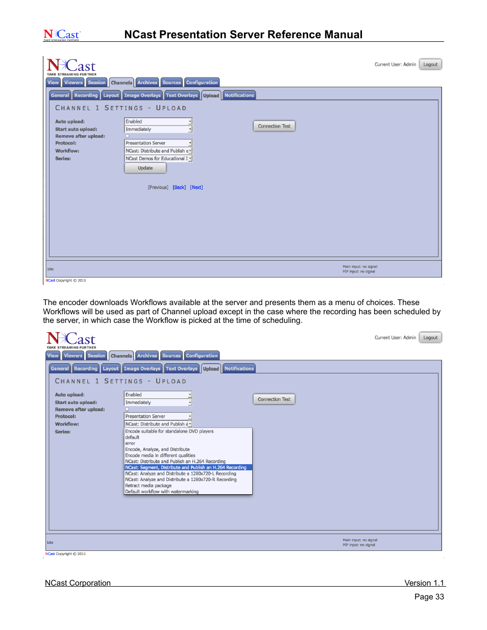 Ncast, Presentation server reference manual | NCast Presentation Server User Manual | Page 33 / 41