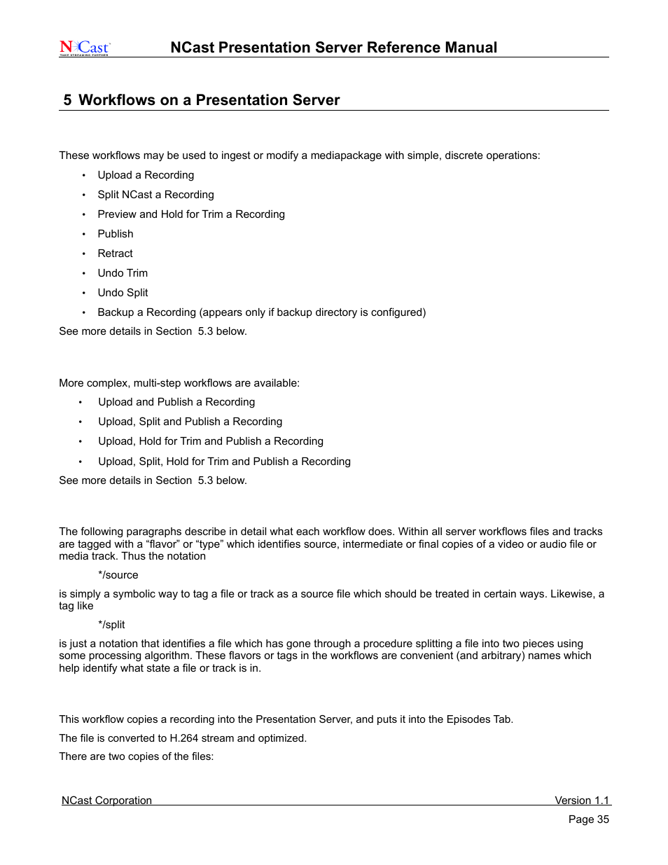 Ncast | NCast Presentation Server User Manual | Page 35 / 41