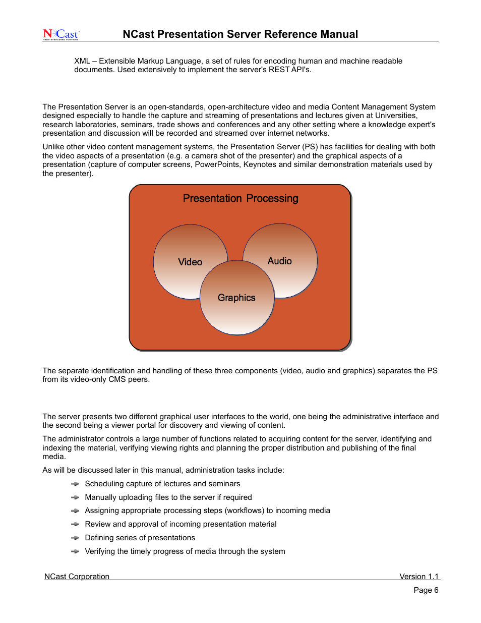 Ncast, Presentation server reference manual | NCast Presentation Server User Manual | Page 6 / 41
