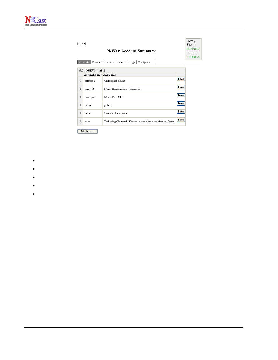 Ncast n-way reference manual | NCast N-Way Server User Manual | Page 14 / 40