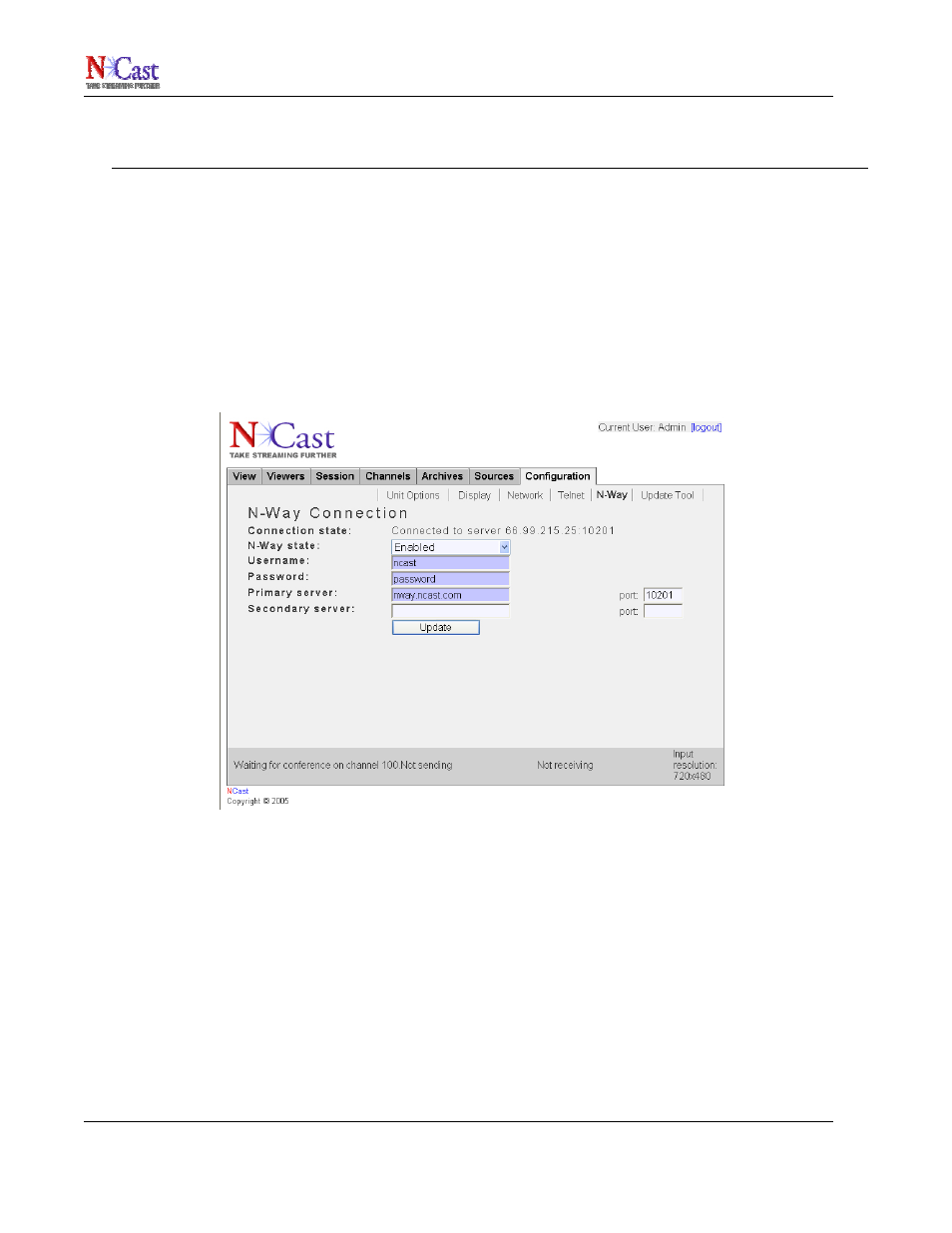 NCast N-Way Server User Manual | Page 19 / 40