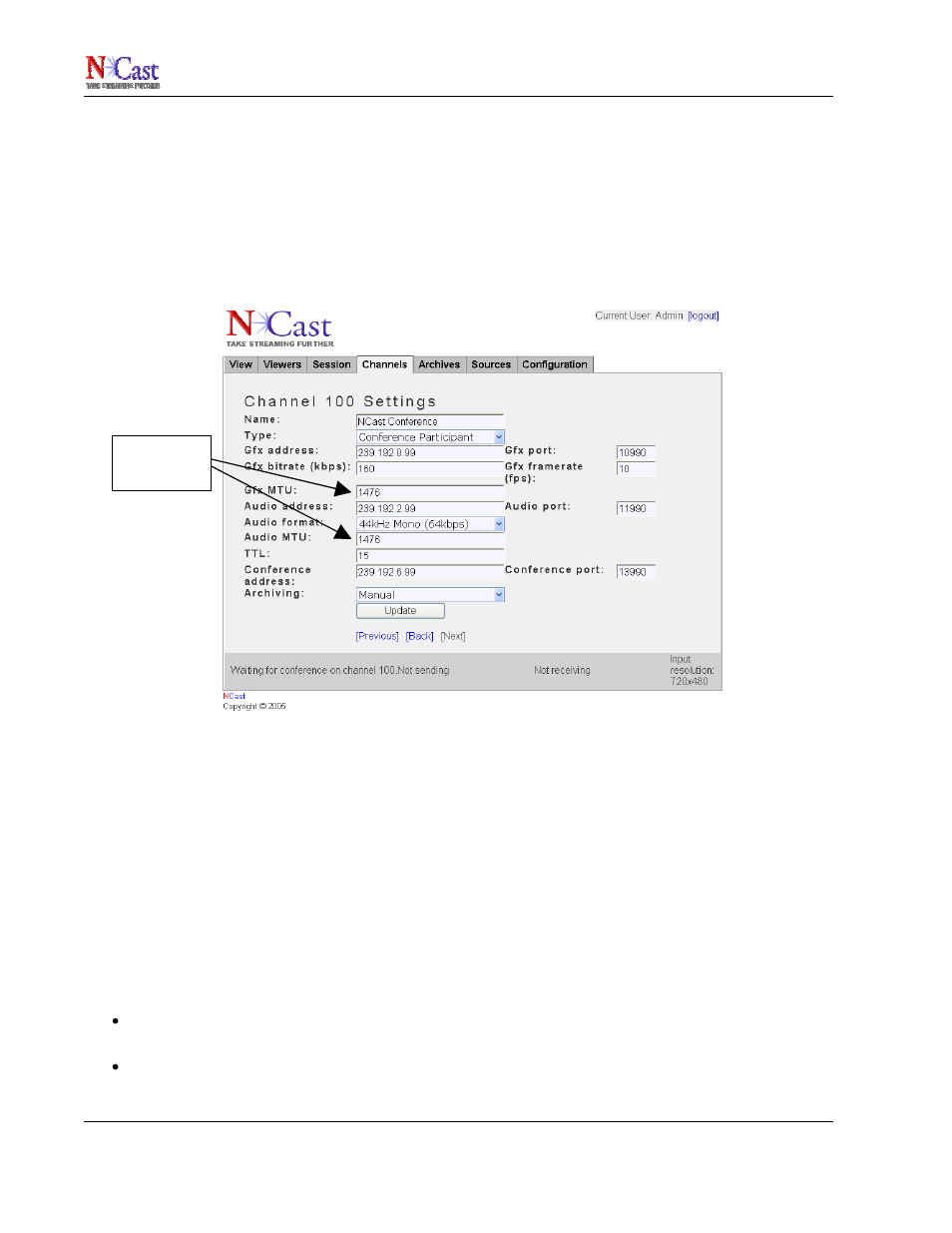 Ncast n-way reference manual | NCast N-Way Server User Manual | Page 20 / 40