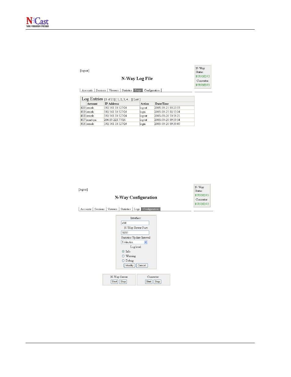 Ncast n-way reference manual | NCast N-Way Server User Manual | Page 24 / 40