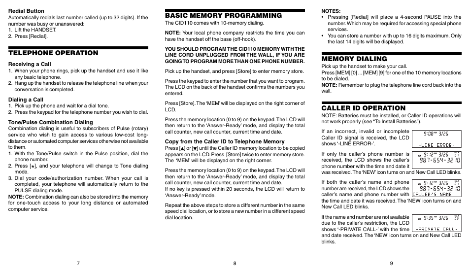 Conair CID110 User Manual | Page 4 / 7