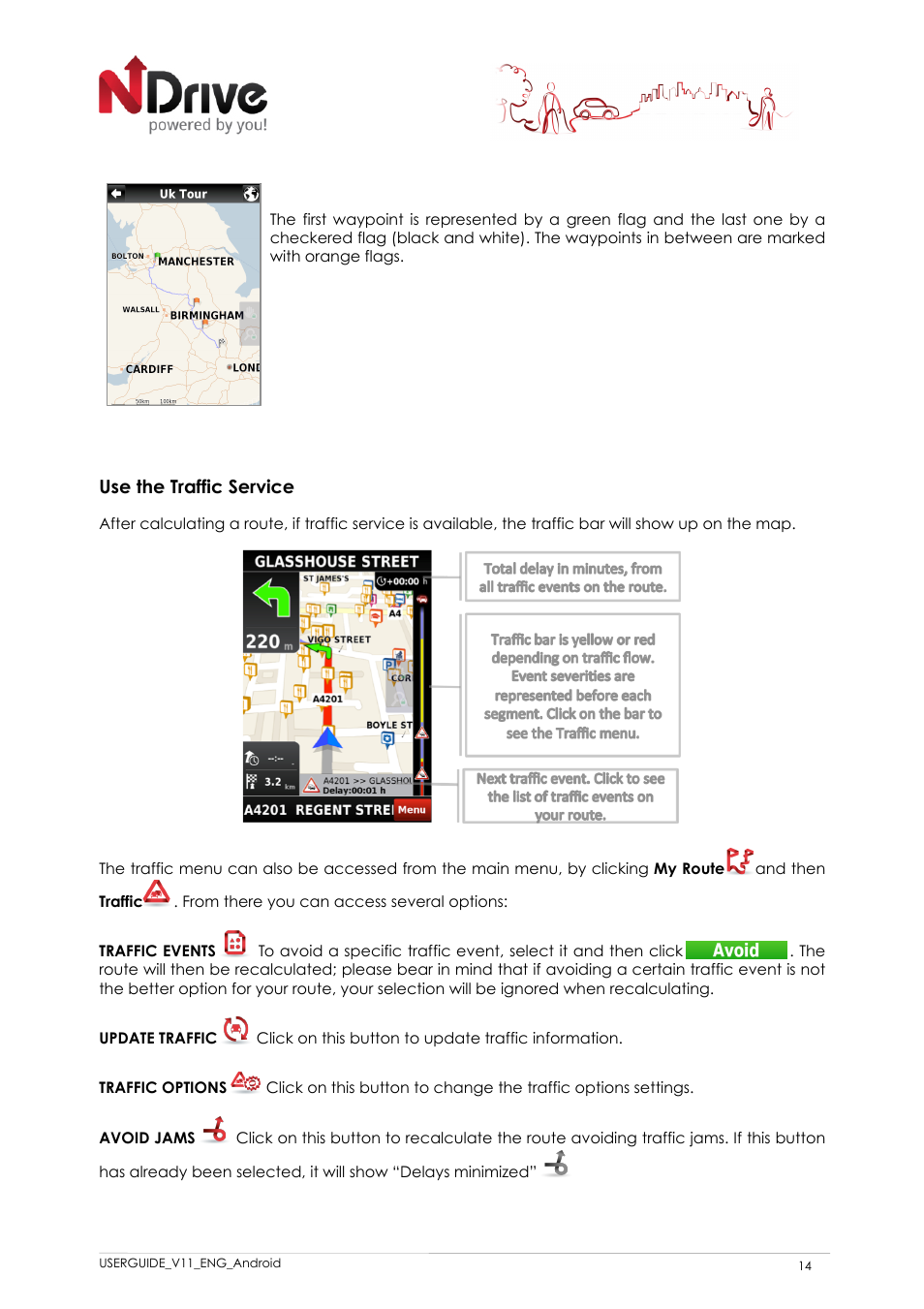 Use the traffic service | NDrive 11 for android User Manual | Page 15 / 33