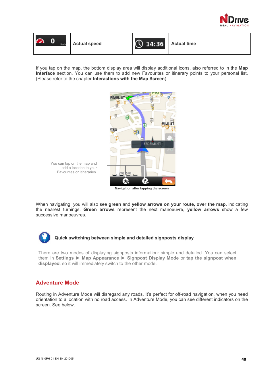 Adventure mode | NDrive 10 for phones User Manual | Page 41 / 67