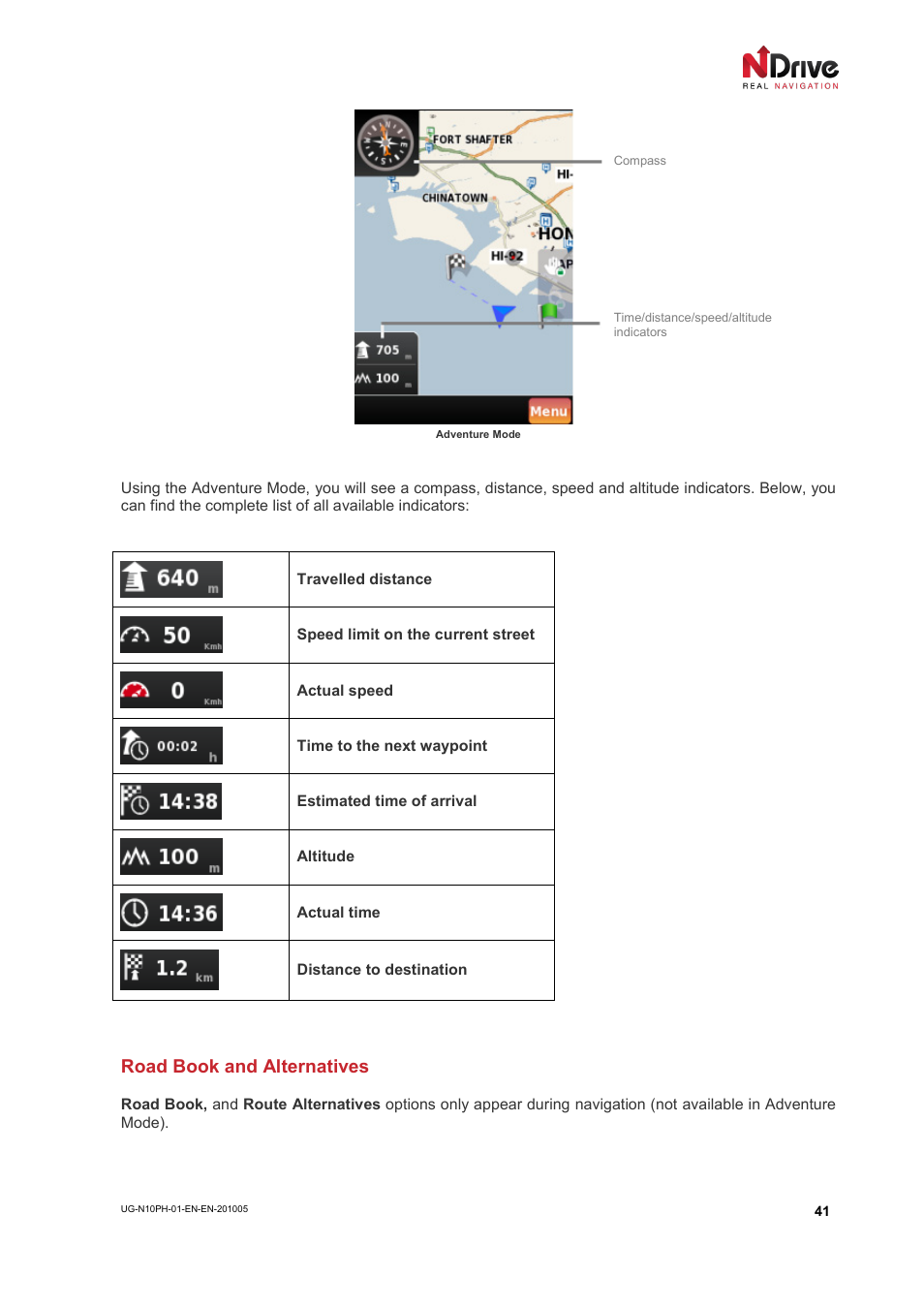 Road book and alternatives | NDrive 10 for phones User Manual | Page 42 / 67