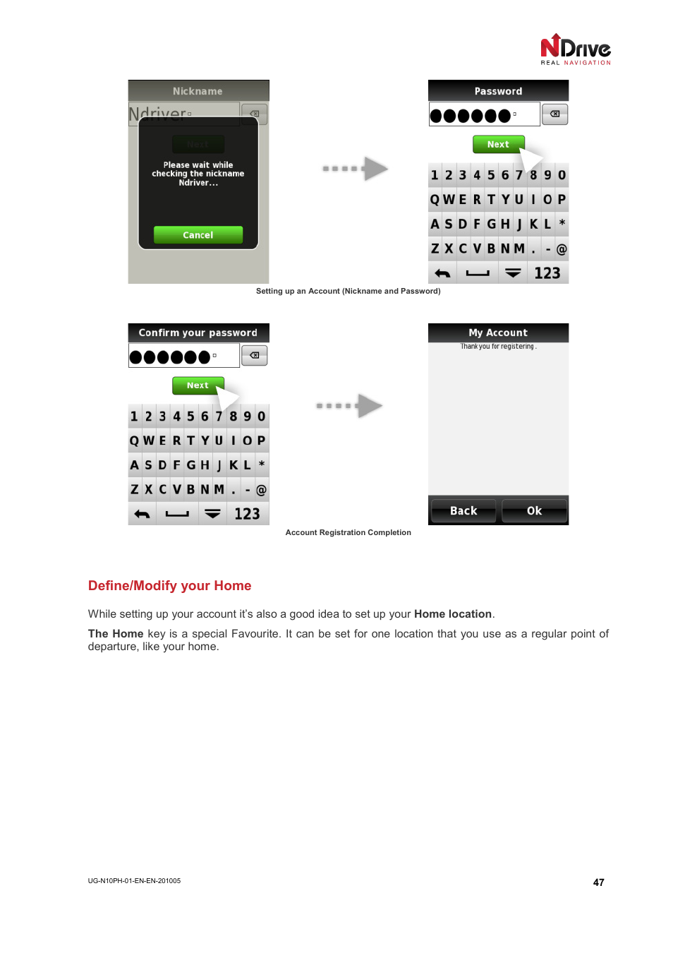 Define/modify your home | NDrive 10 for phones User Manual | Page 48 / 67