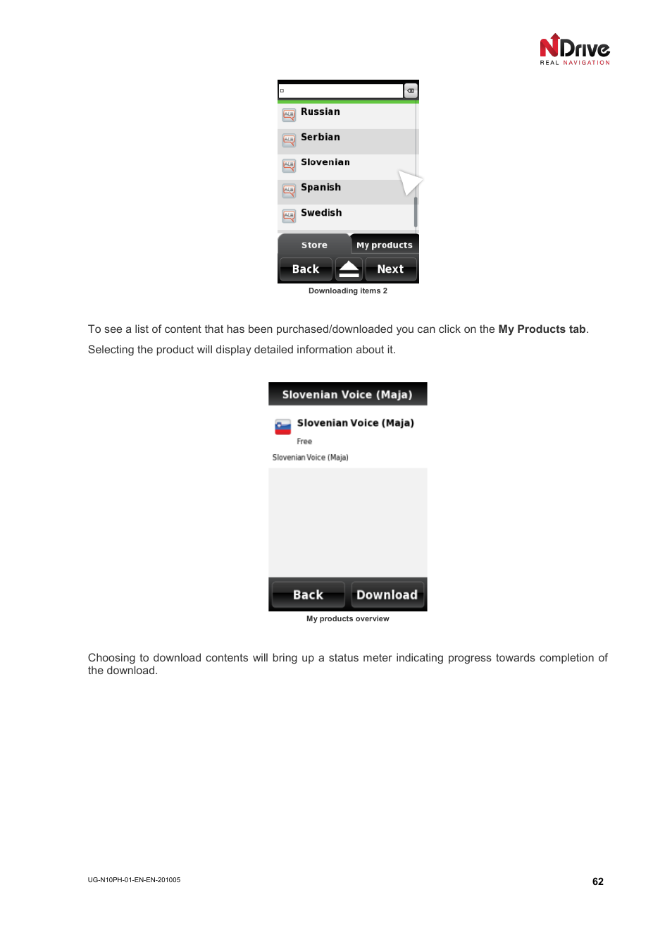 NDrive 10 for phones User Manual | Page 63 / 67