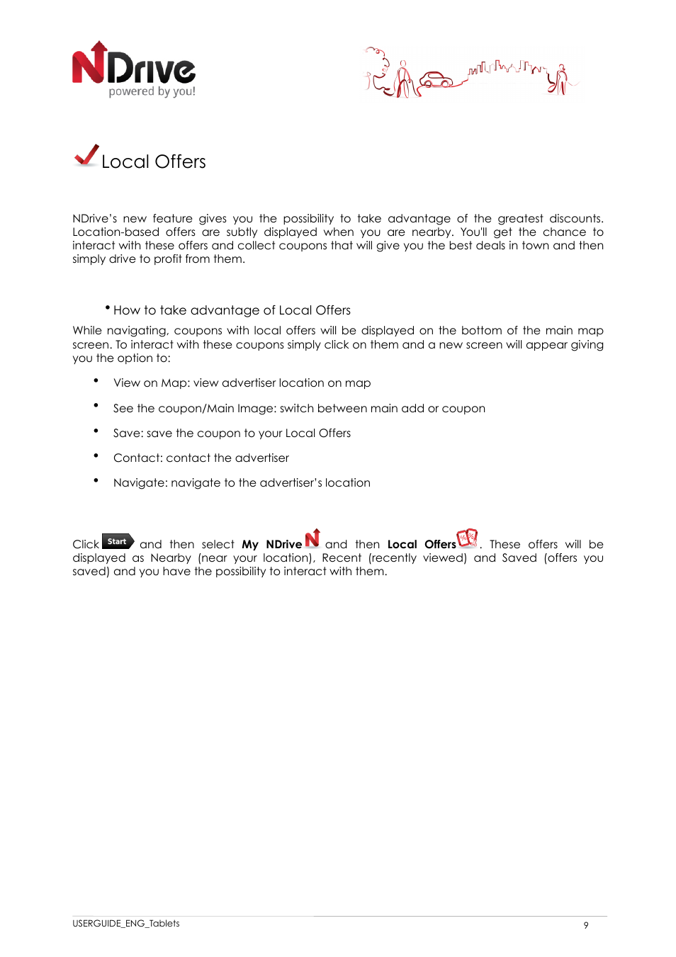 Local offers, How to take advantage of local offers | NDrive 11 for tablets User Manual | Page 10 / 16