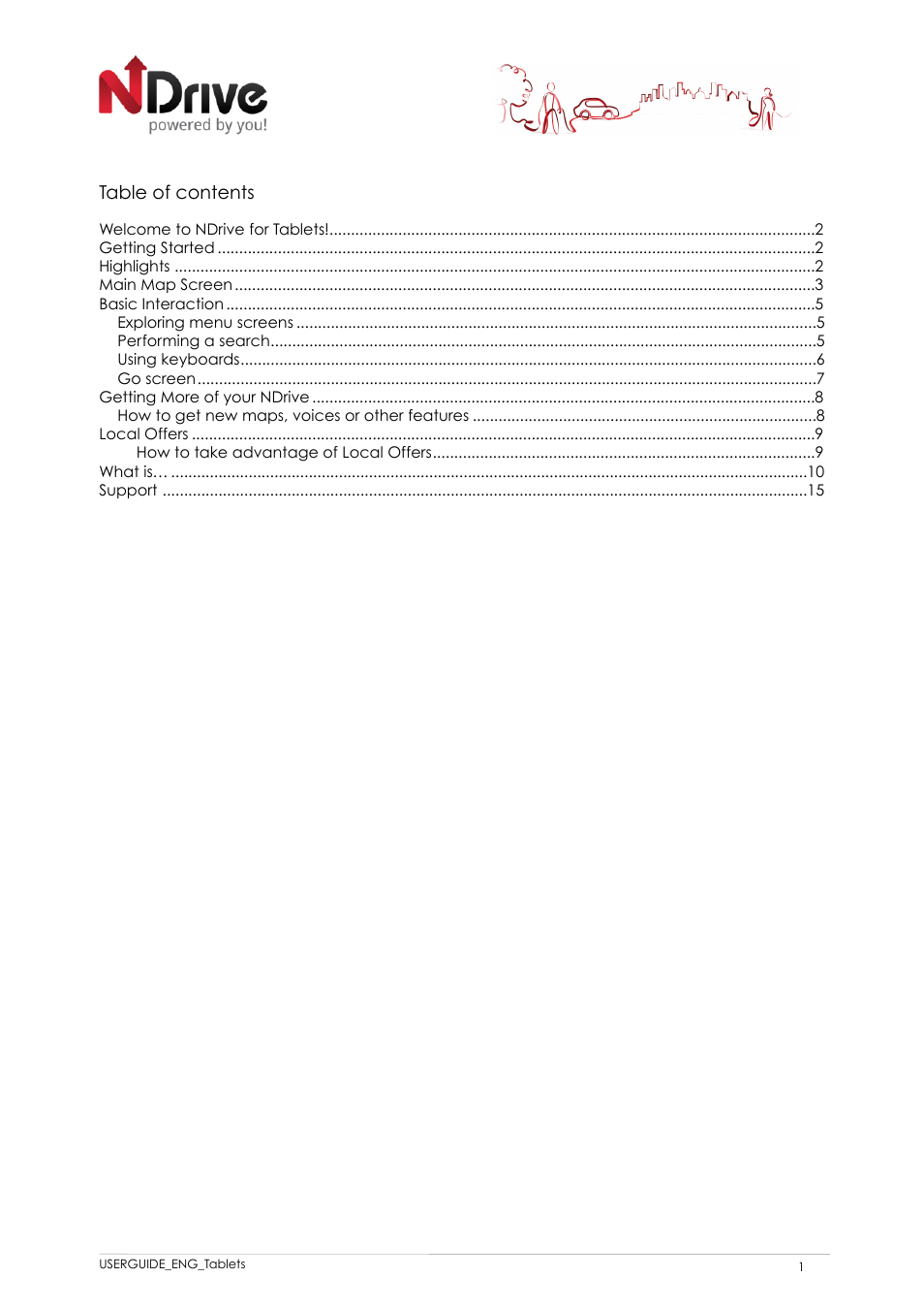 NDrive 11 for tablets User Manual | Page 2 / 16