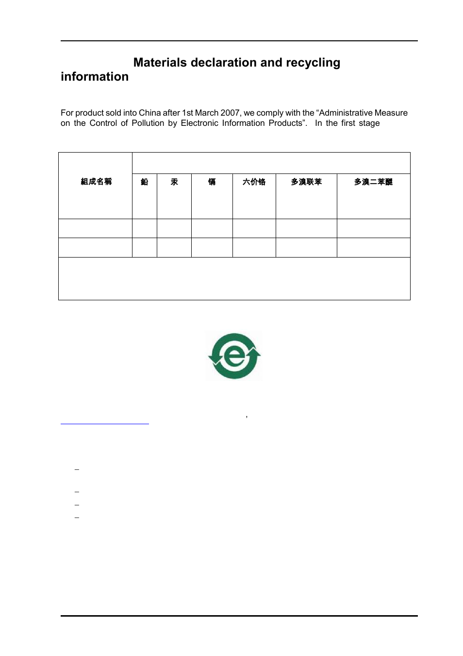 A.1 materials declaration, A.2 recycling information | Nevion Flashcase-II model 1 User Manual | Page 15 / 15