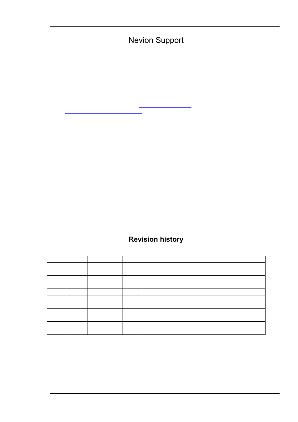 Nevion support, Revision history | Nevion FC-PWR User Manual | Page 2 / 8