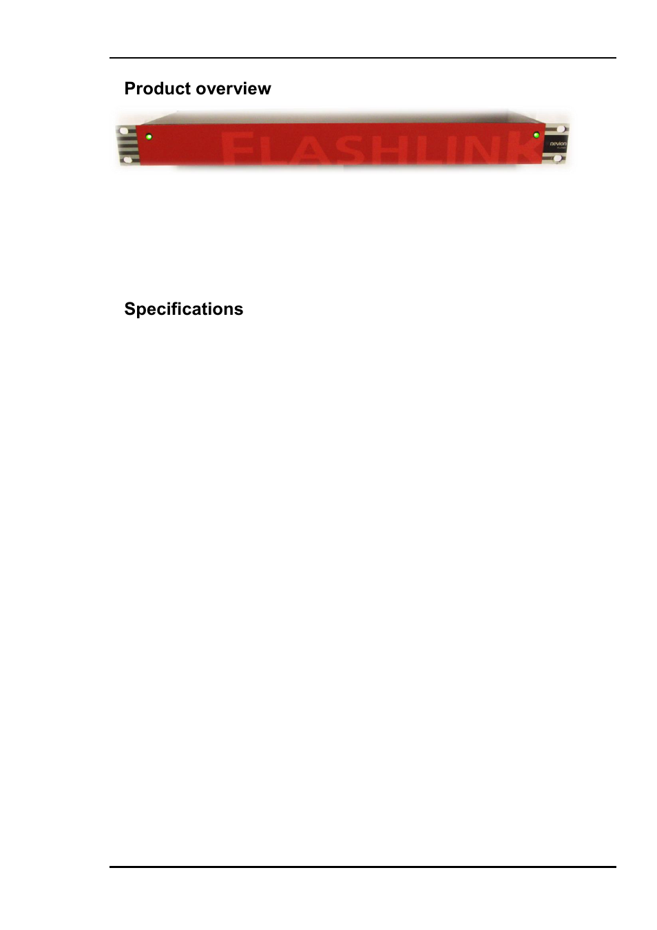 1 product overview, 2 specifications 2.1 general, 1product overview | 2 specifications | Nevion FC-PWR User Manual | Page 4 / 8