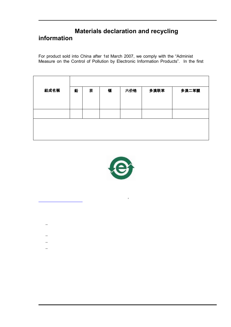 A.1 materials declaration, A.2 recycling information | Nevion FC-PWR User Manual | Page 8 / 8
