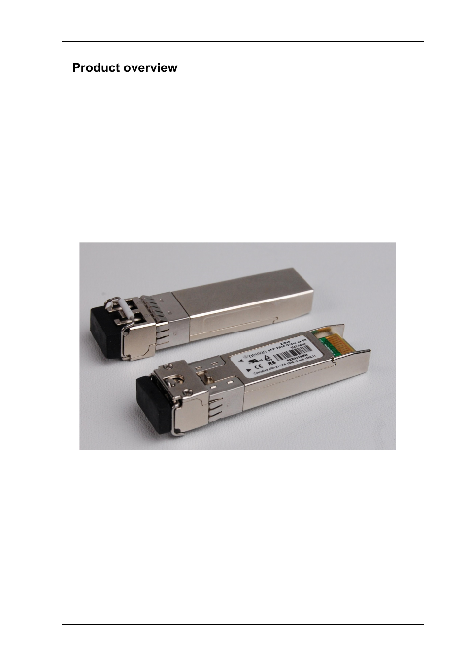 1pr oduct over vi ew | Nevion SFP-TR10-D15xx.xx-ER User Manual | Page 4 / 9