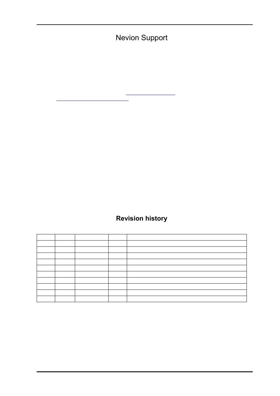 Nevion support, Revision history | Nevion SFP-TR1-13T-ER User Manual | Page 2 / 8