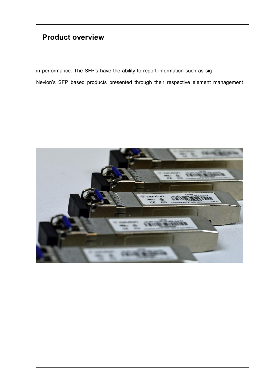 1 product overview, 1product overview | Nevion SFP-3G-OE-2 User Manual | Page 4 / 8