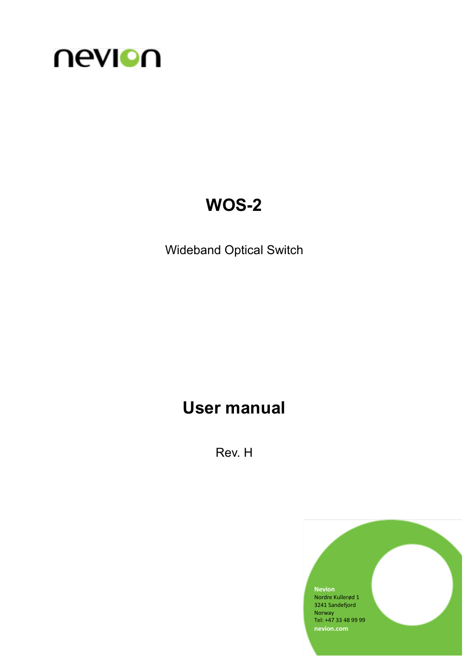 Nevion WOS-2 User Manual | 18 pages