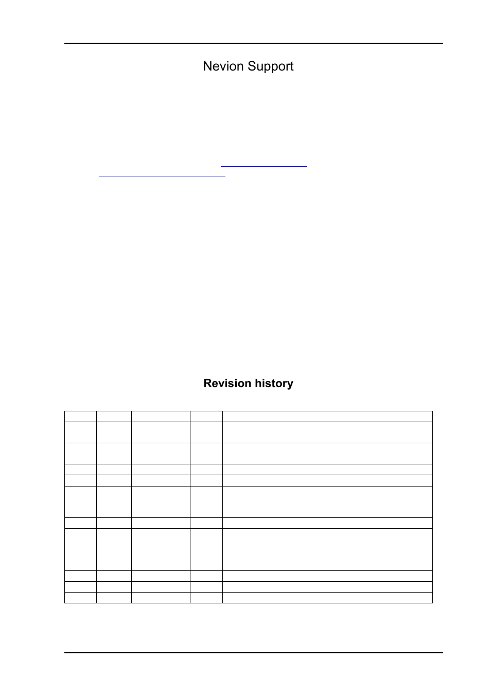 Nevion support, Revision history | Nevion WOS-2 User Manual | Page 2 / 18